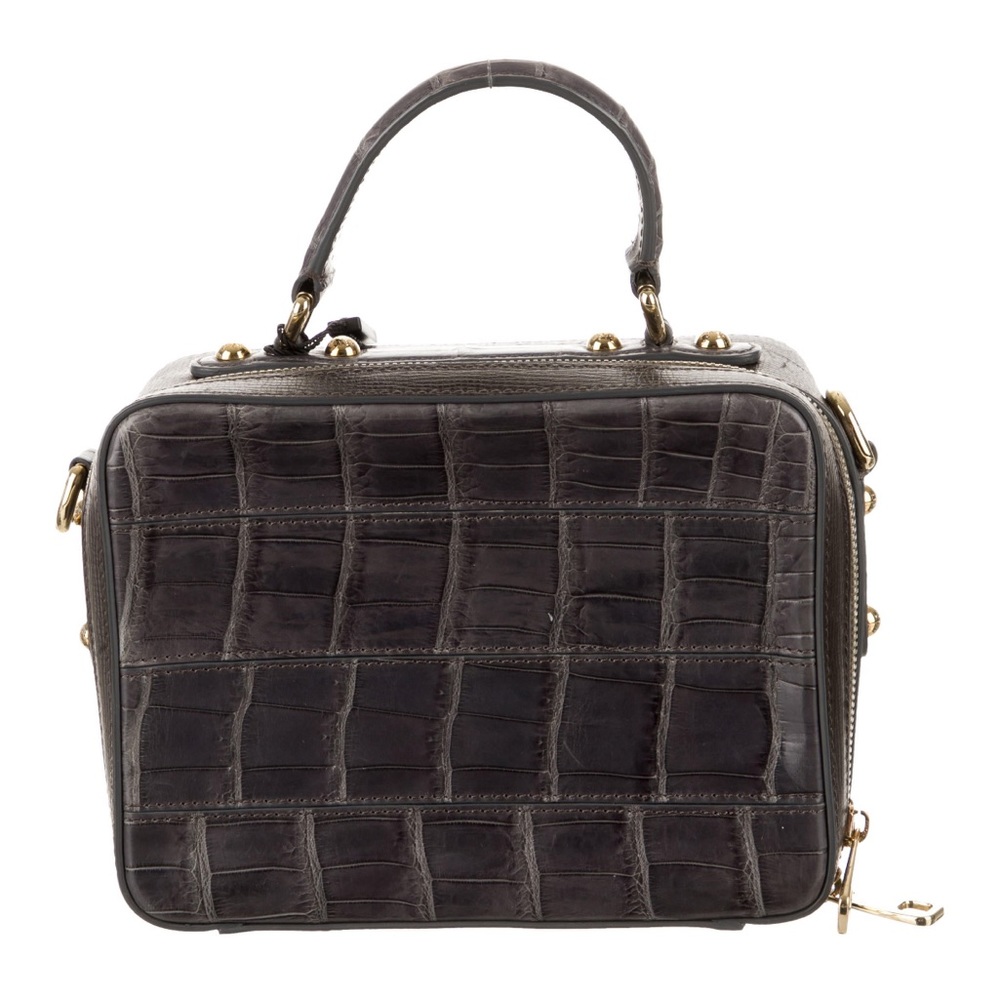 Dolce & Gabbana crocodile and leather top handle crossbody camera bag